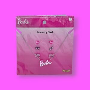 Barbie Pink Necklace & Earrings Jewelry Set